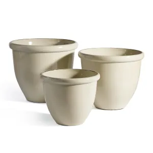 NAPA Home & Garden, GLAZELITE GARDEN POTS, SET OF 3,GL304