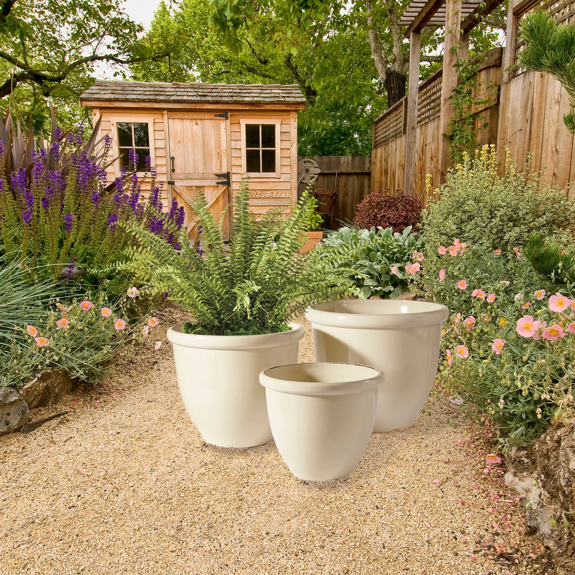 NAPA Home & Garden, GLAZELITE GARDEN POTS, SET OF 3,GL304