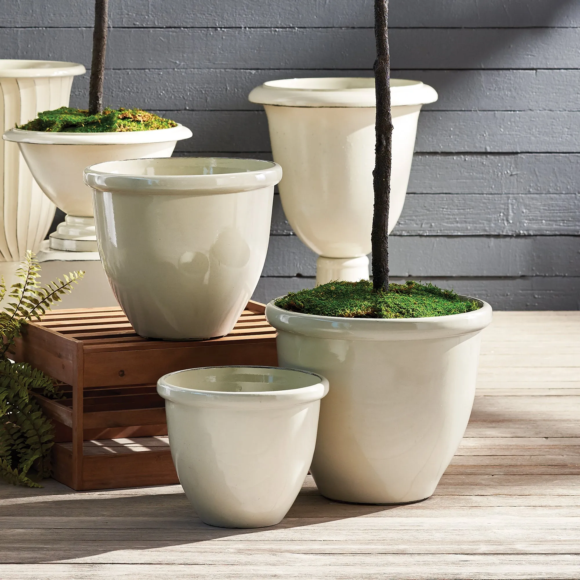 NAPA Home & Garden, GLAZELITE GARDEN POTS, SET OF 3,GL304