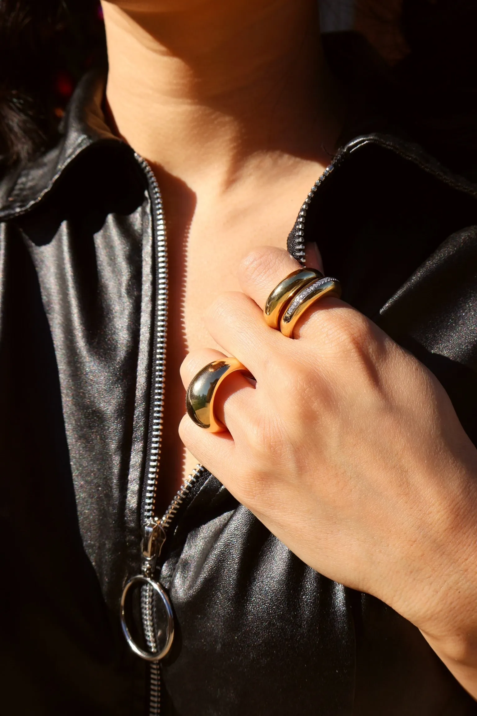 Narrow Diamond Dome Ring