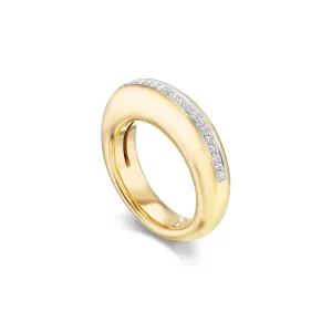 Narrow Diamond Dome Ring