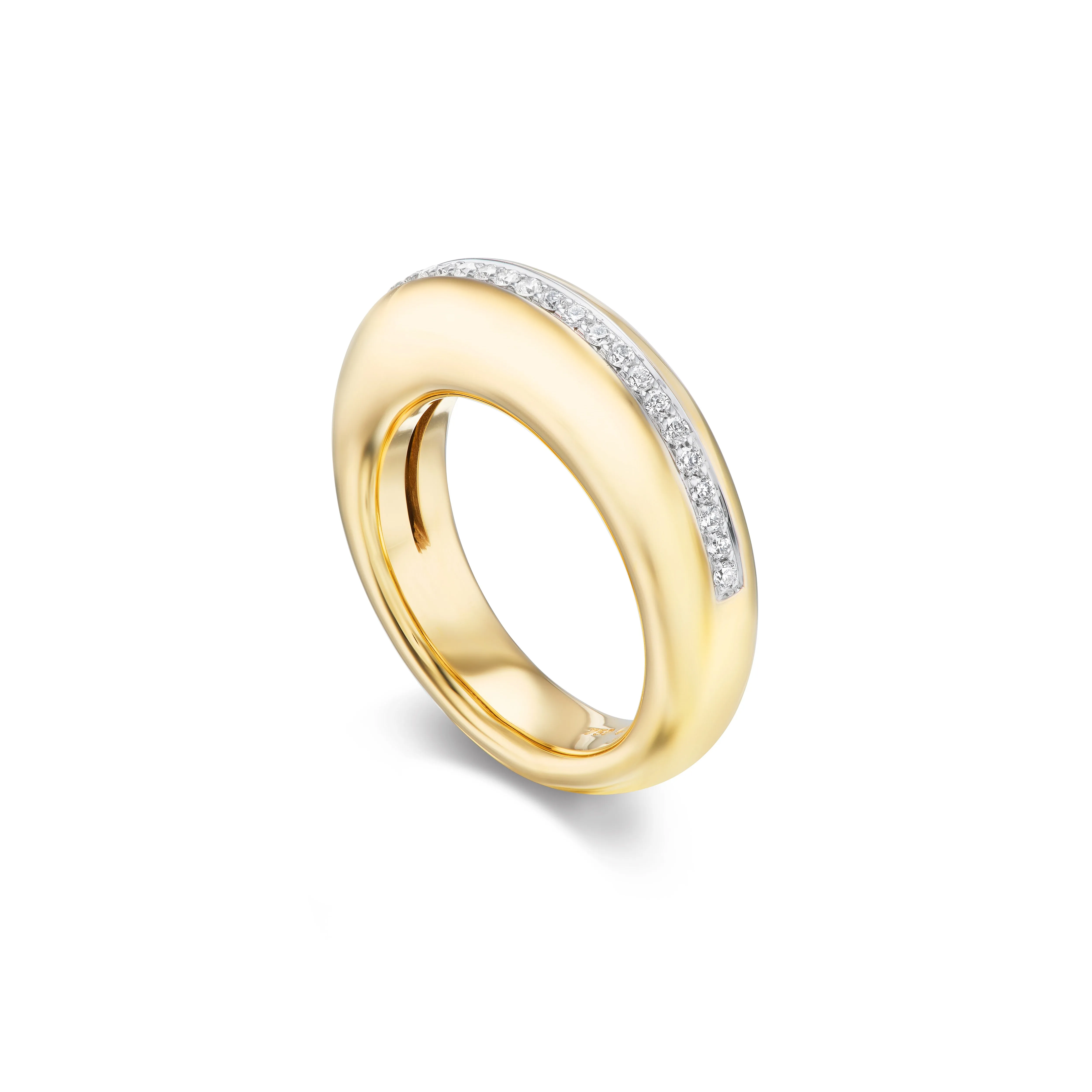 Narrow Diamond Dome Ring