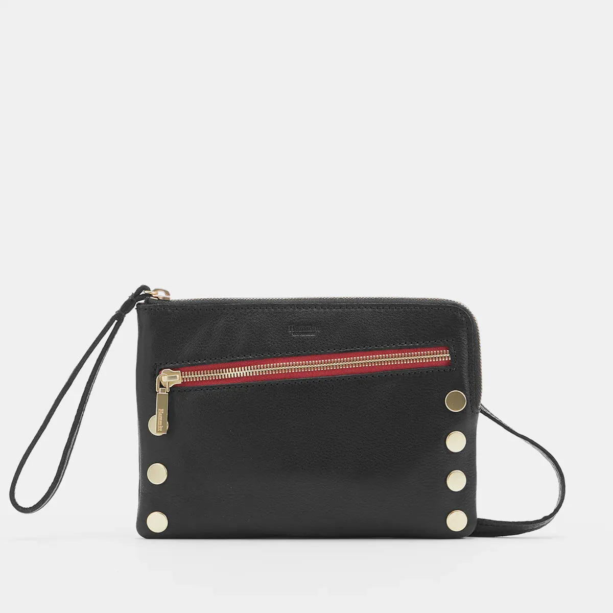 Nash Small (Black Brushed Gold Red Zipper)