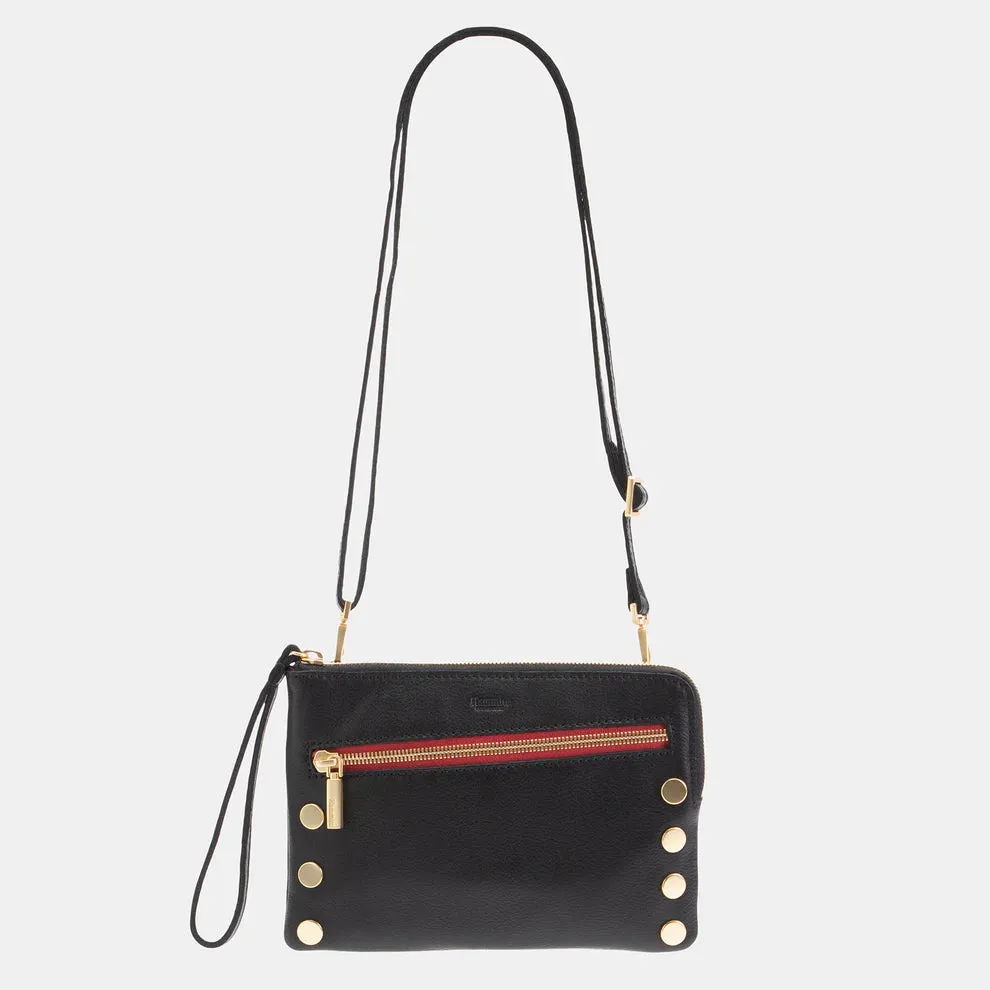 Nash Small (Black Brushed Gold Red Zipper)