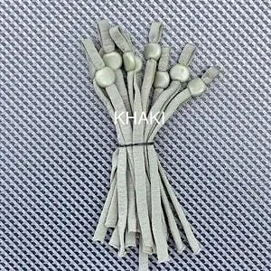 NATURALS Collection of colored elastic loops with silicone buckles for sewing masks. Tan, Brown, Khaki, Gray, Sand and Steel. Ships from Ohio.