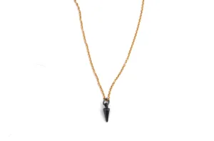 necklace / silver tiny 3D DROP charm on fine chain