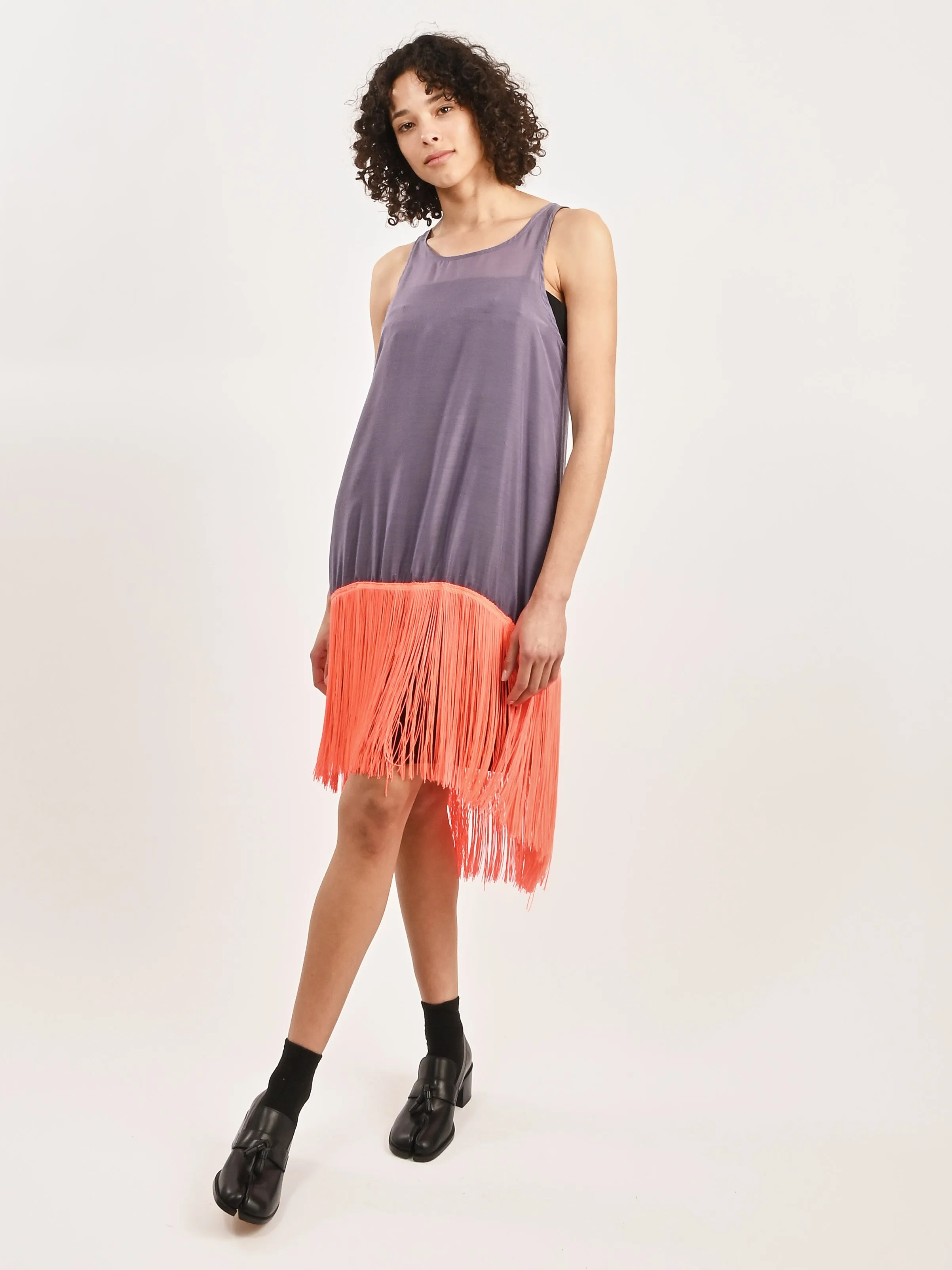 Neon Fringe Lilac Dress
