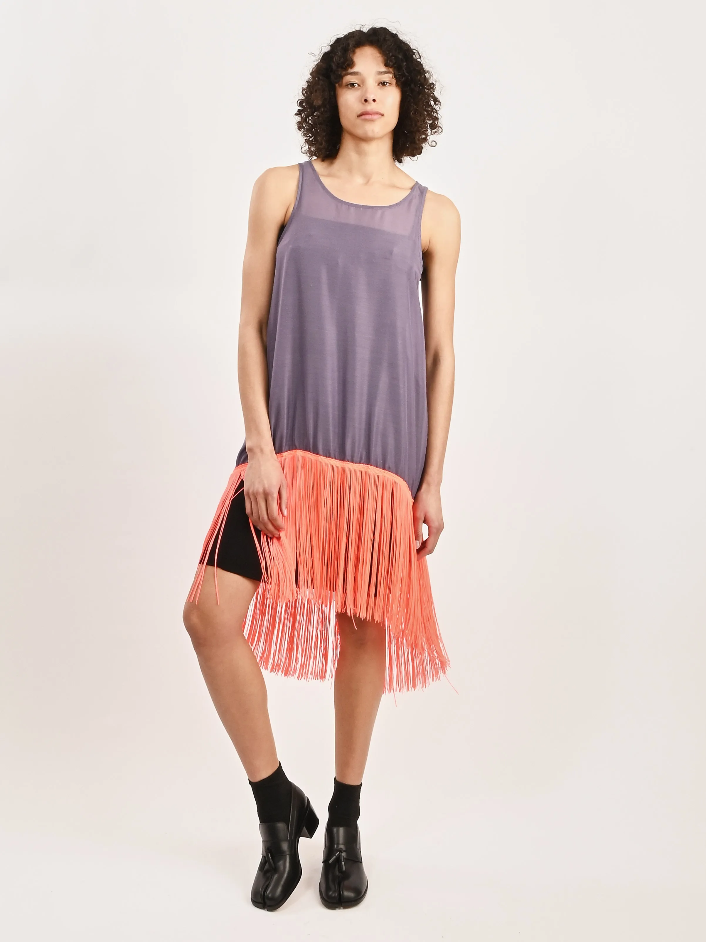 Neon Fringe Lilac Dress