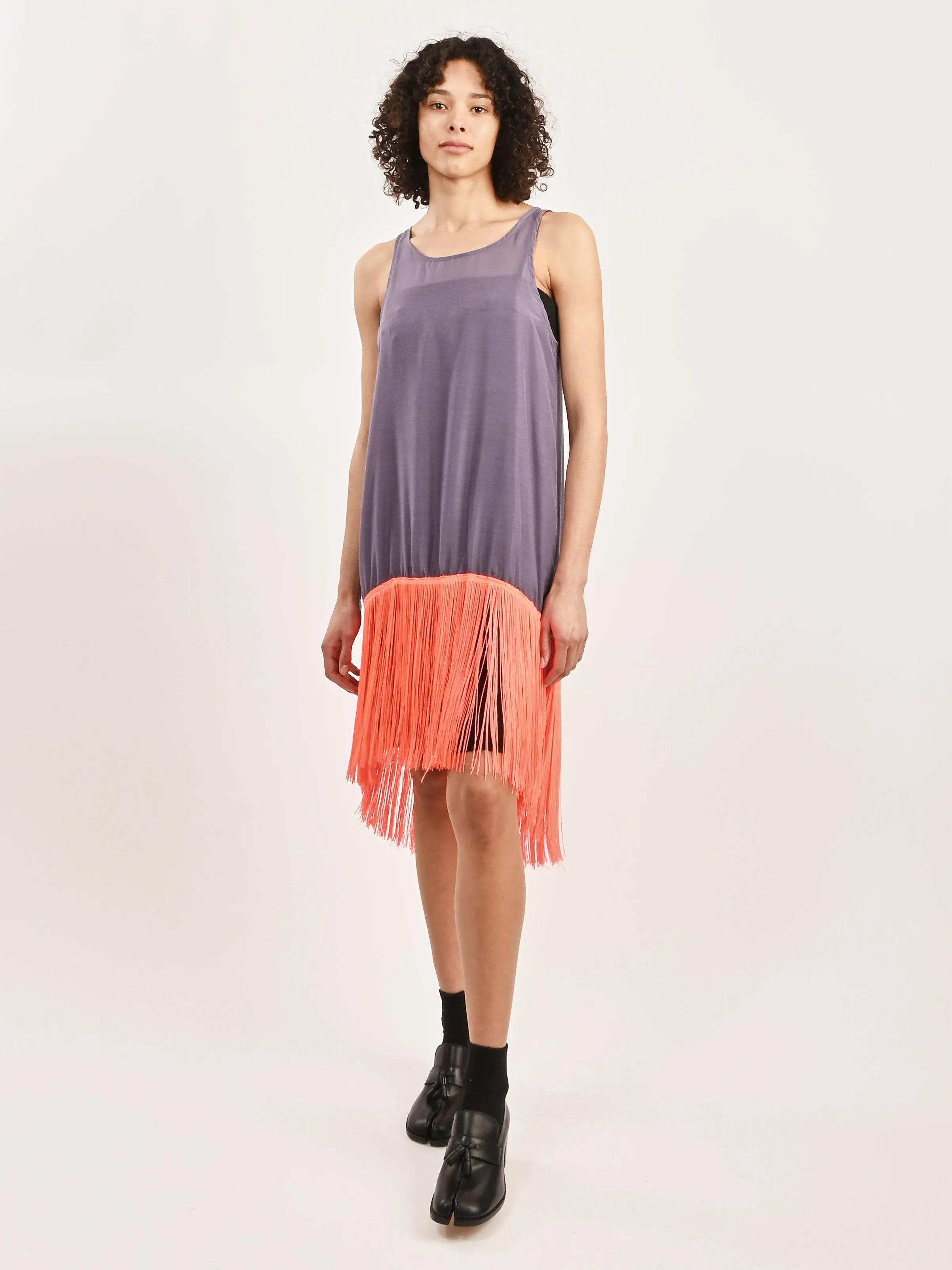 Neon Fringe Lilac Dress