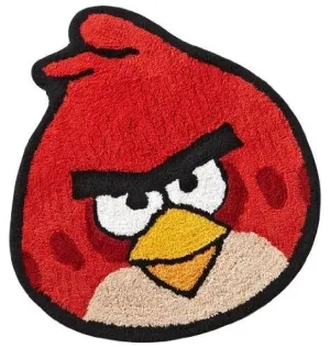 New Angry Birds Cotton Bath Rug Red Accent Mat 25x22.25