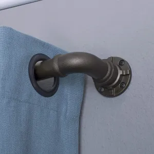 NEW Decopolitan Industrial Wrap Around Telescoping Curtain Rod Set, 72"-144", Bronze
