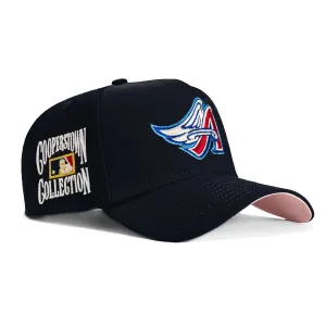New Era 9Forty A-Frame Los Angeles Angels Cooperstown Collection Patch Snapback Hat - Navy