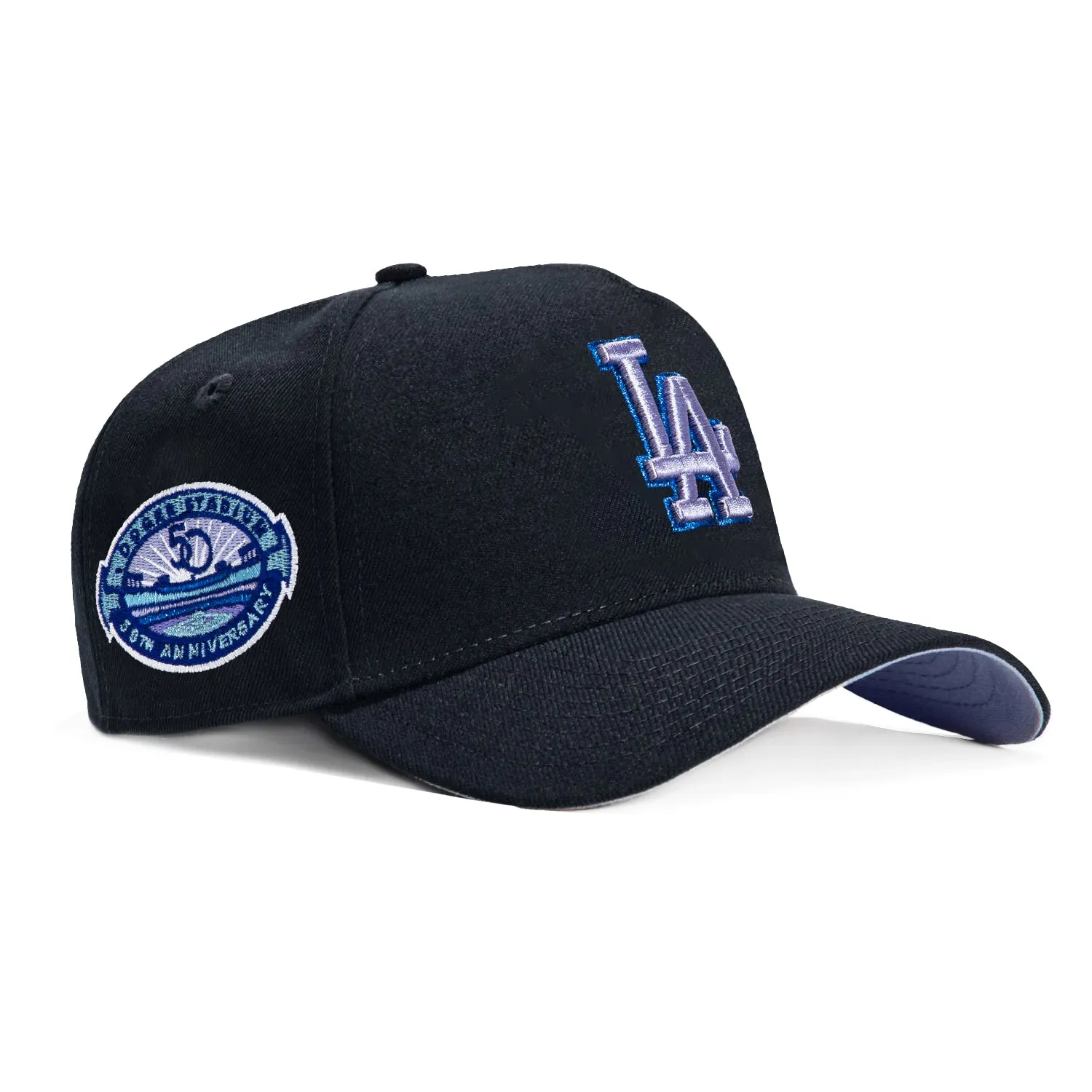 New Era 9Forty A-Frame Los Angeles Dodgers 50th Anniversary Stadium Patch Snapback Hat - Navy