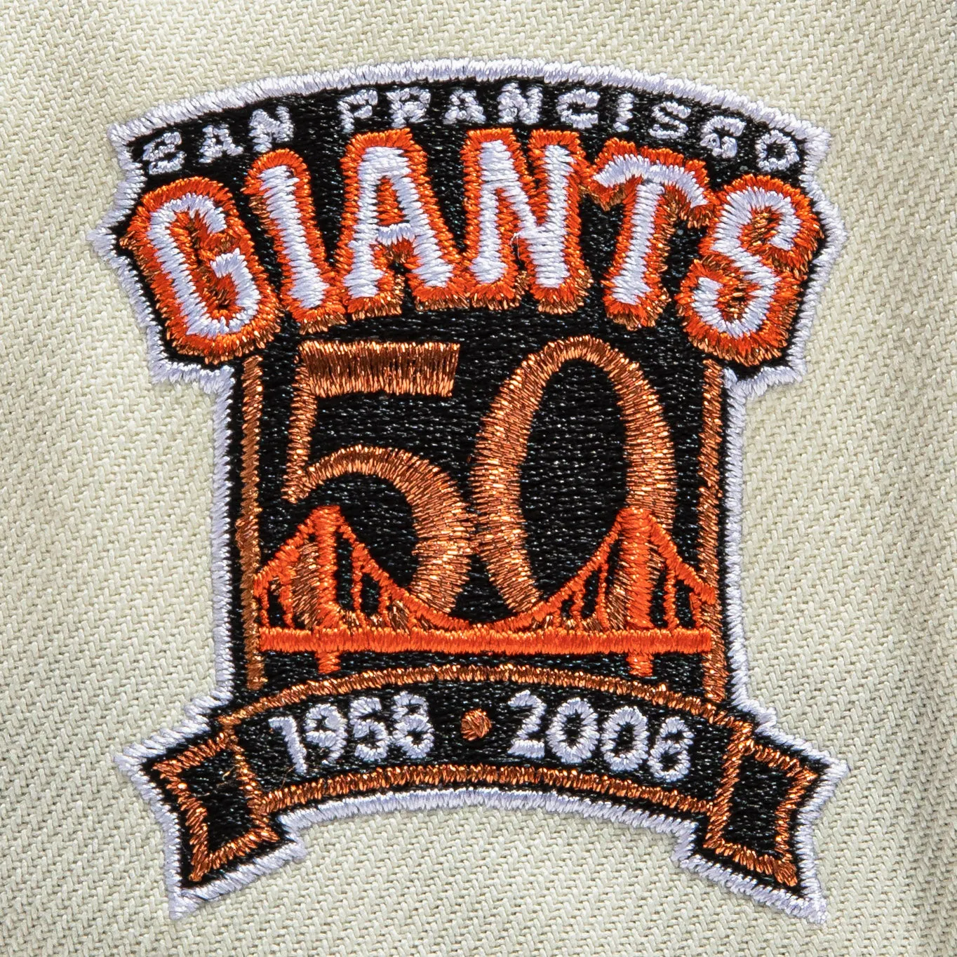 New Era 9Forty A-Frame White Dome San Francisco Giants 50th Anniversary Patch Snapback Hat - White, Black