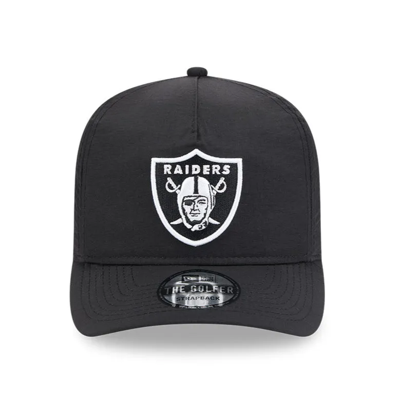 New Era Golfer Everyday Nylon Las Vegas Raiders Strapback Hat - Black