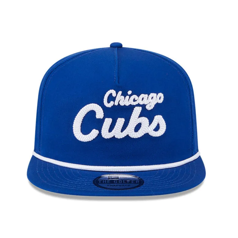 New Era Golfer Team Chain Stitch Chicago Cubs Logo Patch Snapback Hat - Royal