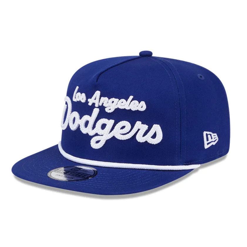 New Era Golfer Team Chain Stitch Los Angeles Dodgers Logo Patch Snapback Hat - Royal