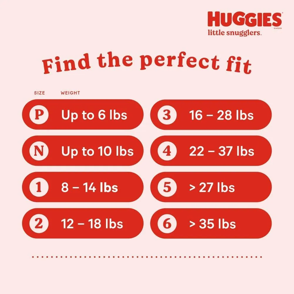 NEW HUGGIES Newborn Diapers - Little Snugglers Disposable Baby Diapers, 128ct, Giant Pack (Packaging May Vary)