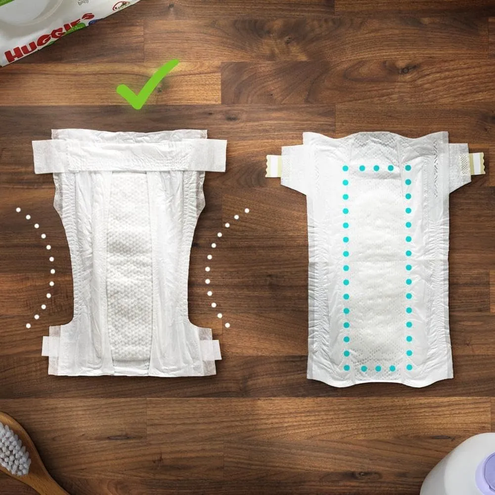 NEW HUGGIES Newborn Diapers - Little Snugglers Disposable Baby Diapers, 128ct, Giant Pack (Packaging May Vary)