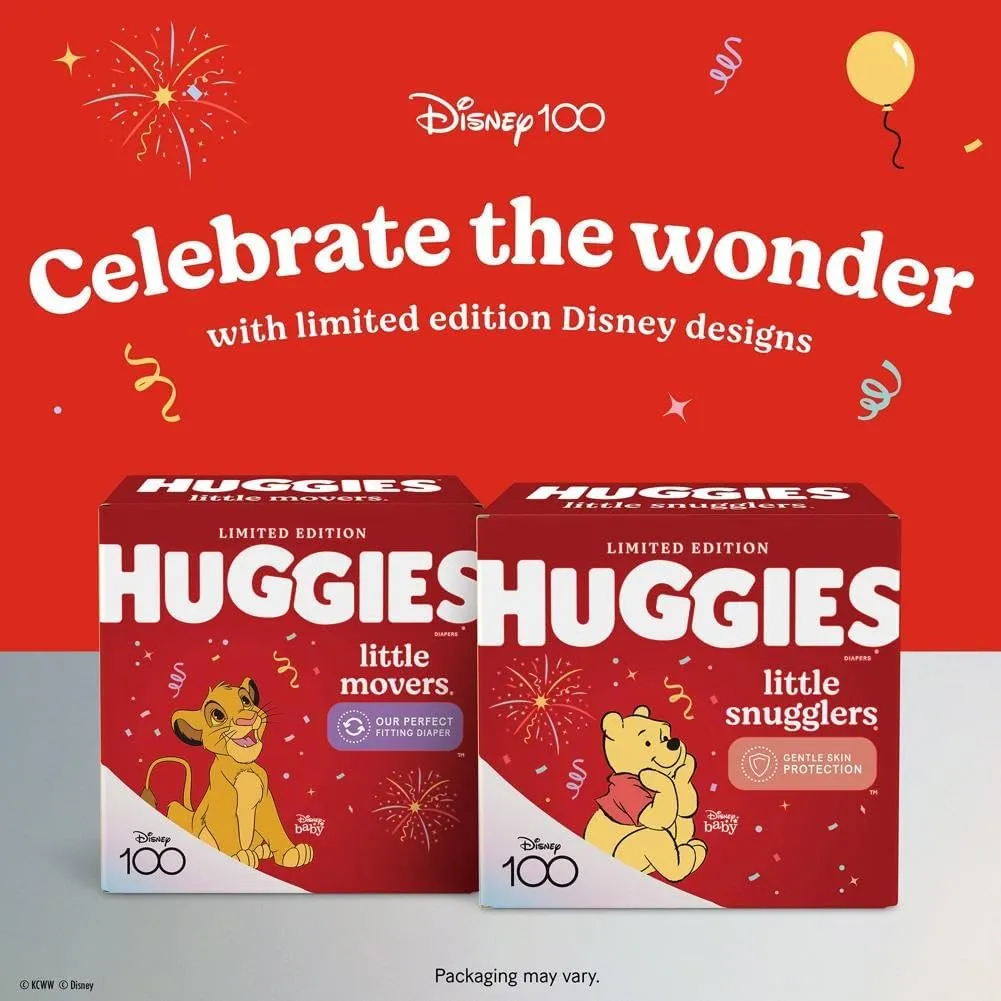NEW HUGGIES Newborn Diapers - Little Snugglers Disposable Baby Diapers, 128ct, Giant Pack (Packaging May Vary)