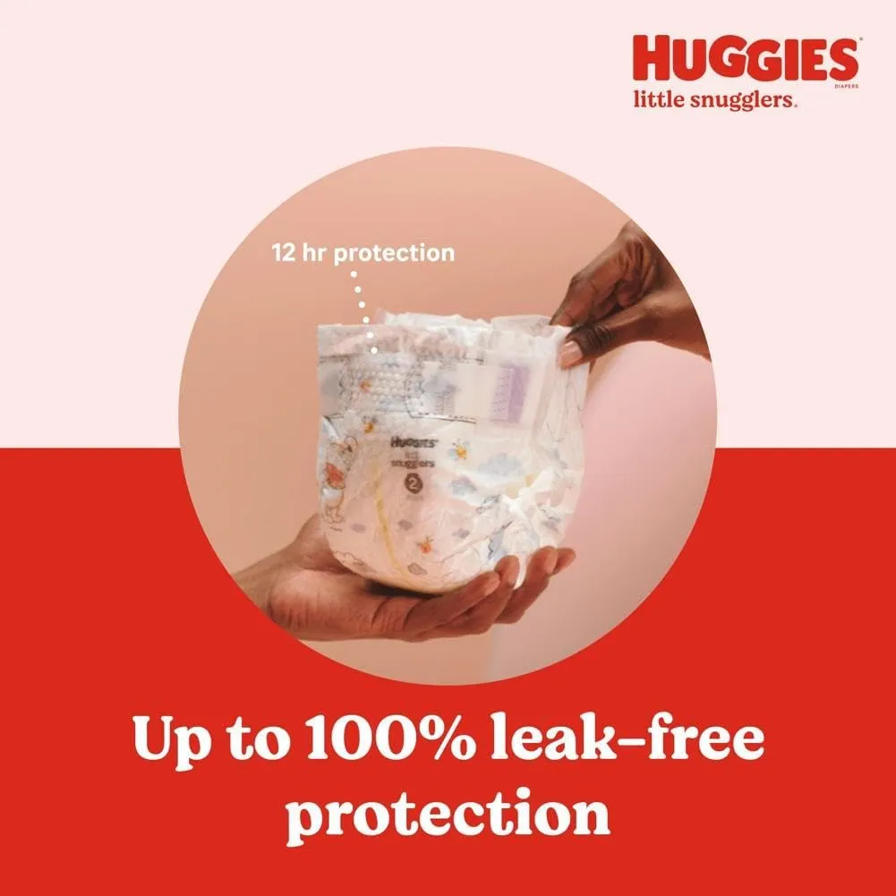 NEW HUGGIES Newborn Diapers - Little Snugglers Disposable Baby Diapers, 128ct, Giant Pack (Packaging May Vary)