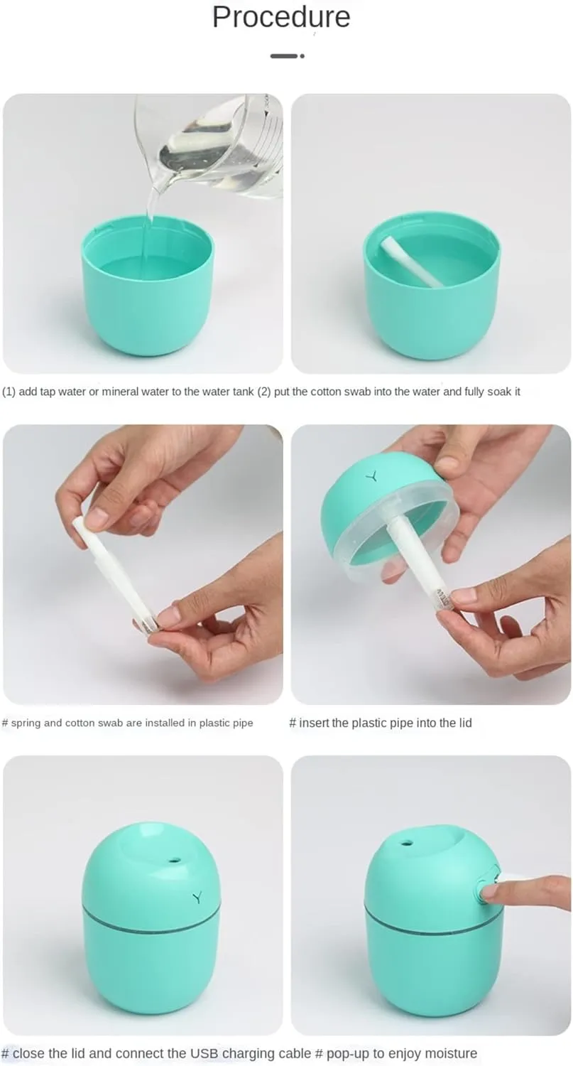 New Mini Portable USB Ultrasonic Air humidifier Aroma Essential Oil Diffuser (Green)