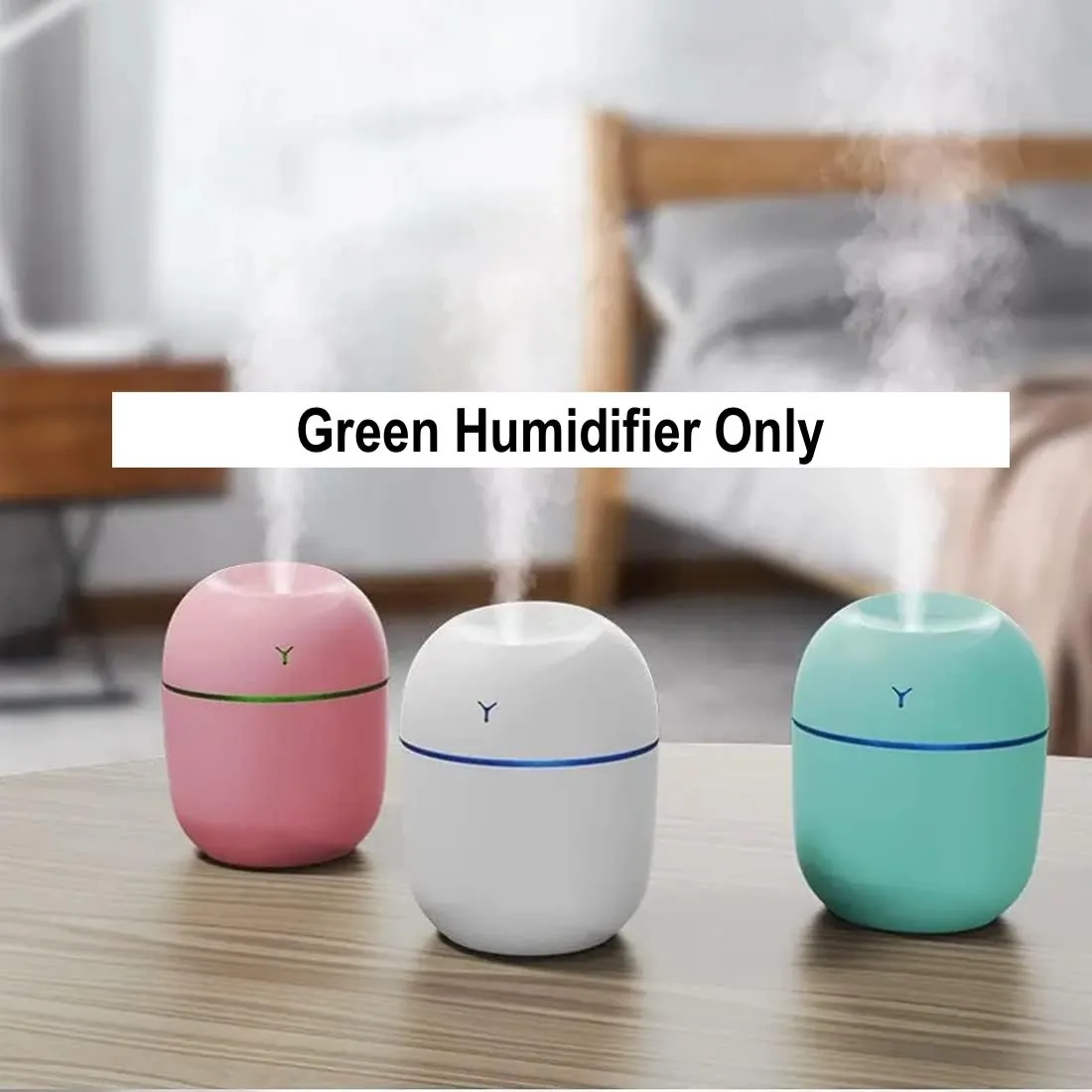 New Mini Portable USB Ultrasonic Air humidifier Aroma Essential Oil Diffuser (Green)
