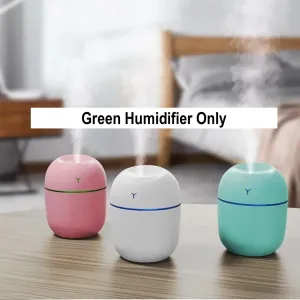 New Mini Portable USB Ultrasonic Air humidifier Aroma Essential Oil Diffuser (Green)