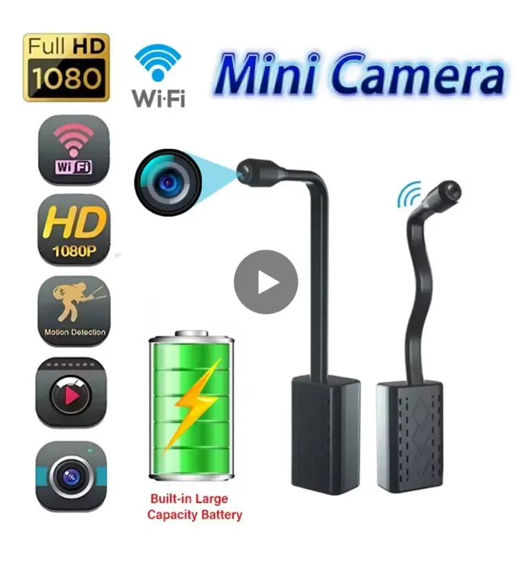New Mini WiFi Camera HD Indoor Camera 1080P Security Surveillance IP Camera Video Recorder Loop Recording 360 Degree Security Cam