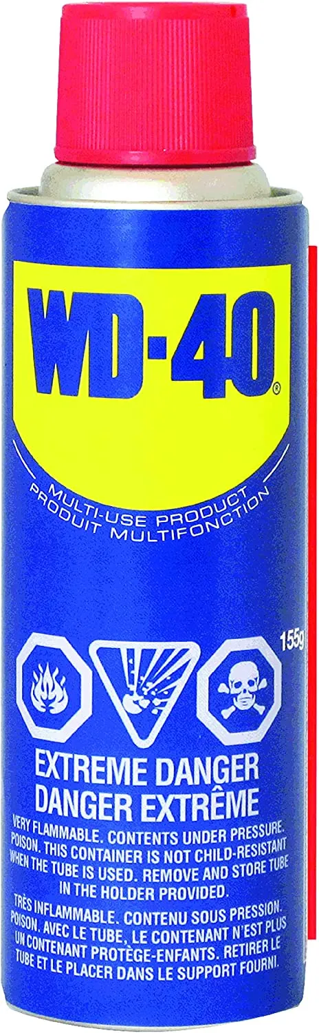 New WD-40 Multi-Use Product 155g Can - Drives Out Moisture, inhibits Rust, lubricates, removes Grease and Stickiness | Single Can