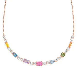 Nomination Colour Wave Necklace, Multicolour Cubic Zirconia, 22K Rose Gold