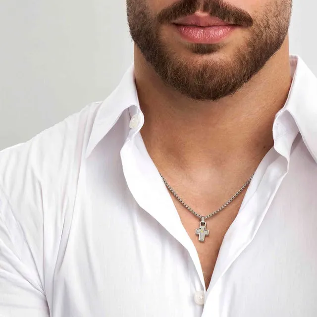 Nomination Manvision Necklace, Cross, Hexagonal Screw, Stainless Steel