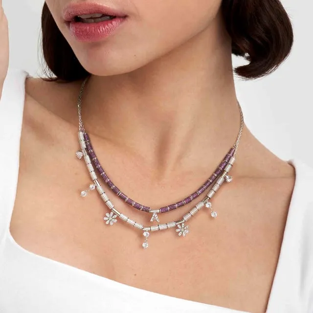 Nomination SeiMia Elegance Spacer Tube, White Cubic Zirconia, Silver