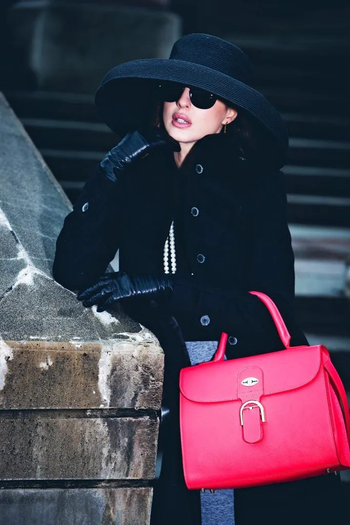 Nylah Handbag in Red Saffiano Leather