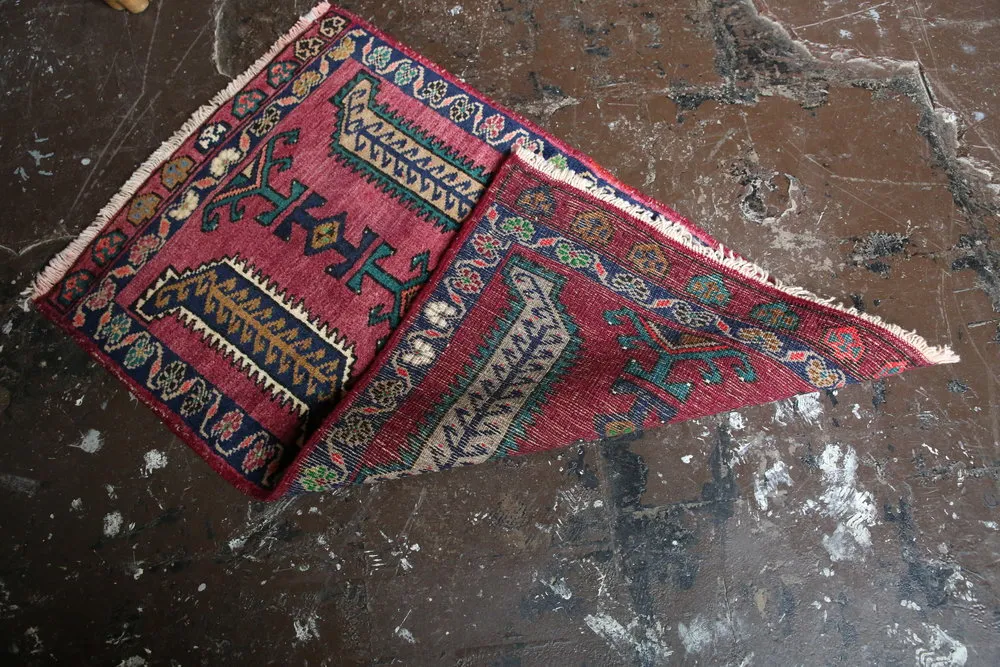 Old Mini Turkish Rug 1.7x2.9