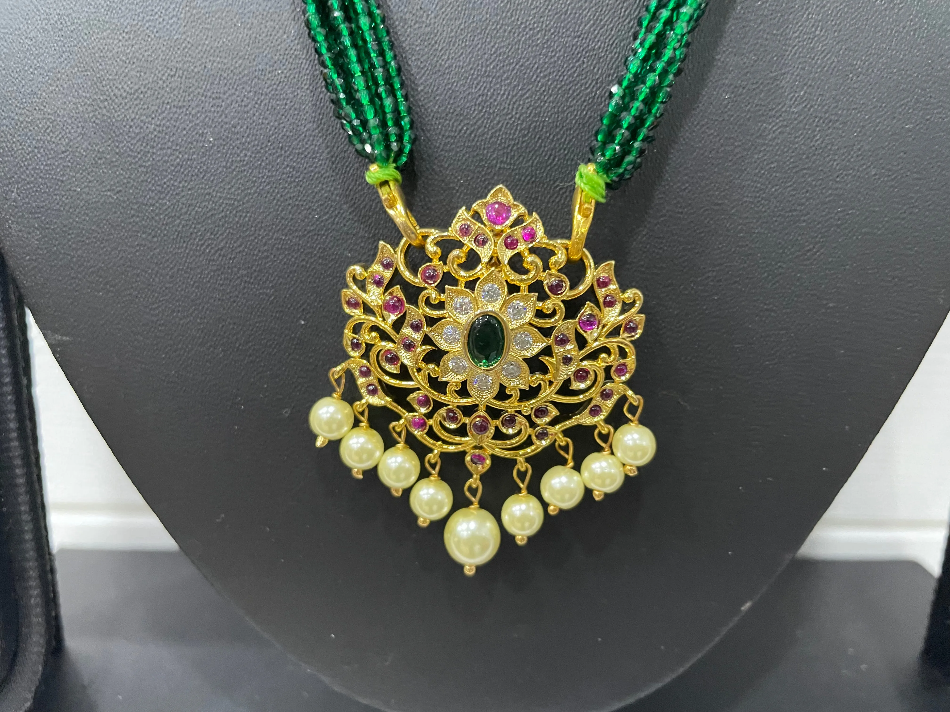 One Gram Gold CZ Beaded necklace Set