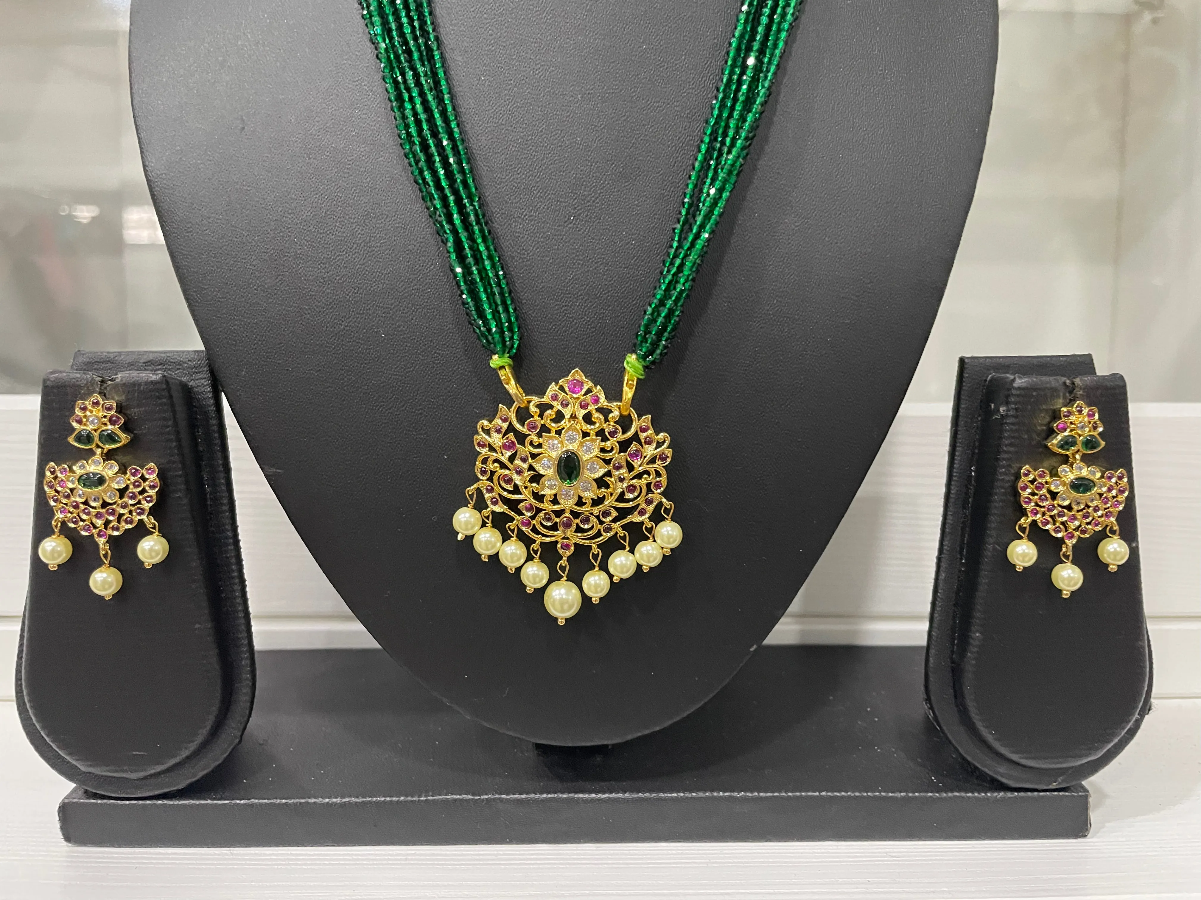One Gram Gold CZ Beaded necklace Set