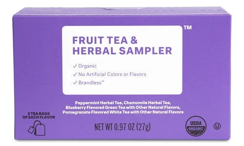 Organic Fruit Tea & Herbal Sampler Variety Pack