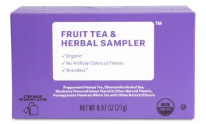 Organic Fruit Tea & Herbal Sampler Variety Pack