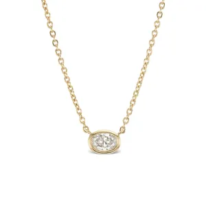 Oval Diamond Solitaire Pendant