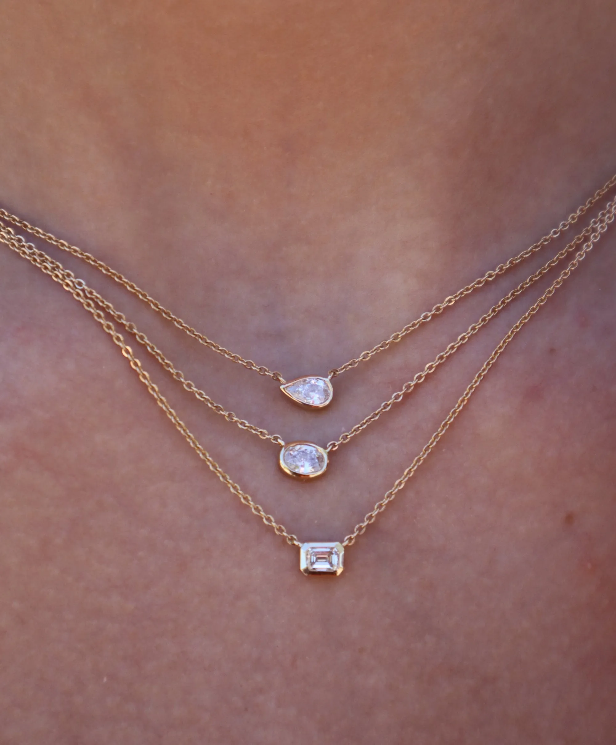 Oval Diamond Solitaire Pendant