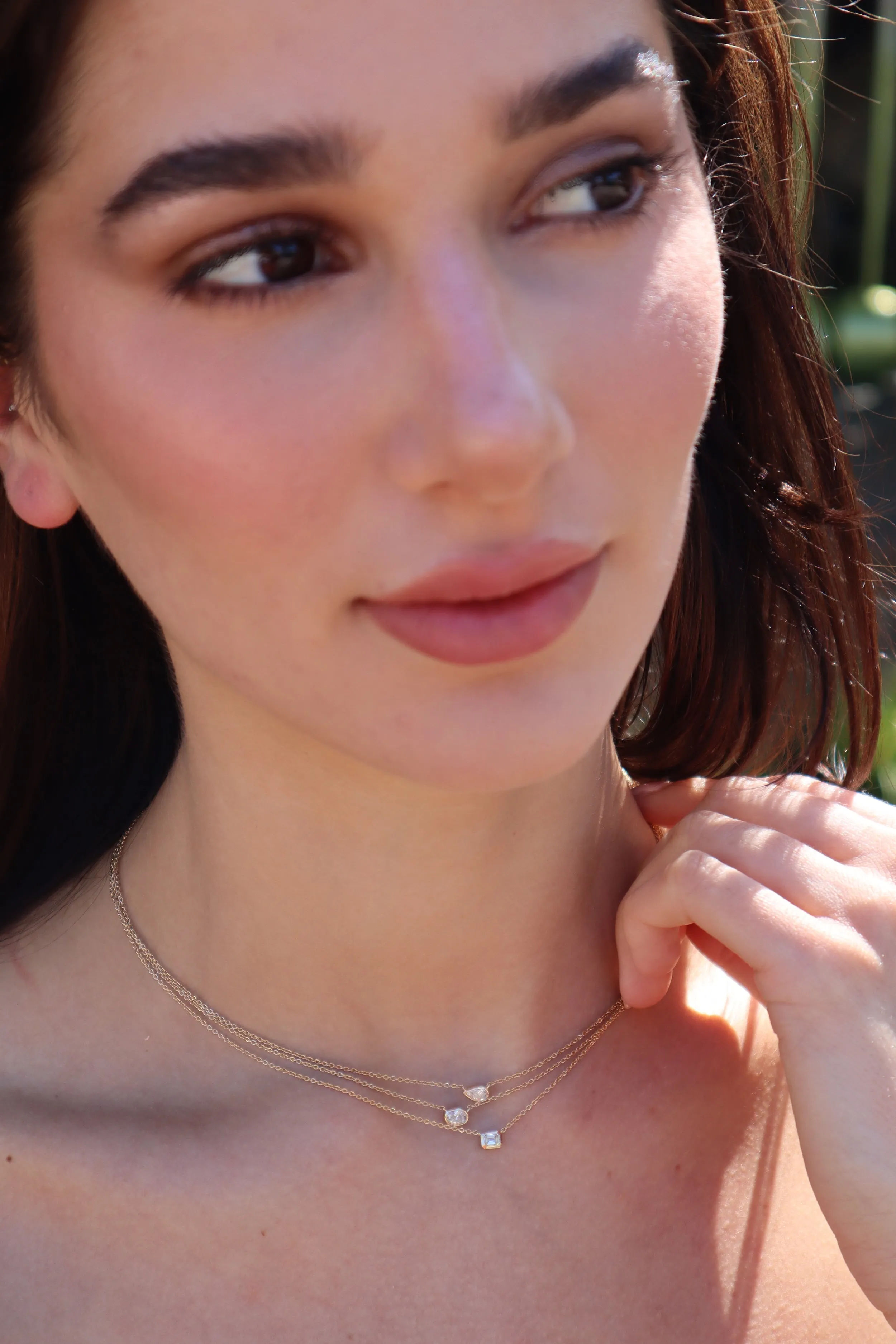 Oval Diamond Solitaire Pendant