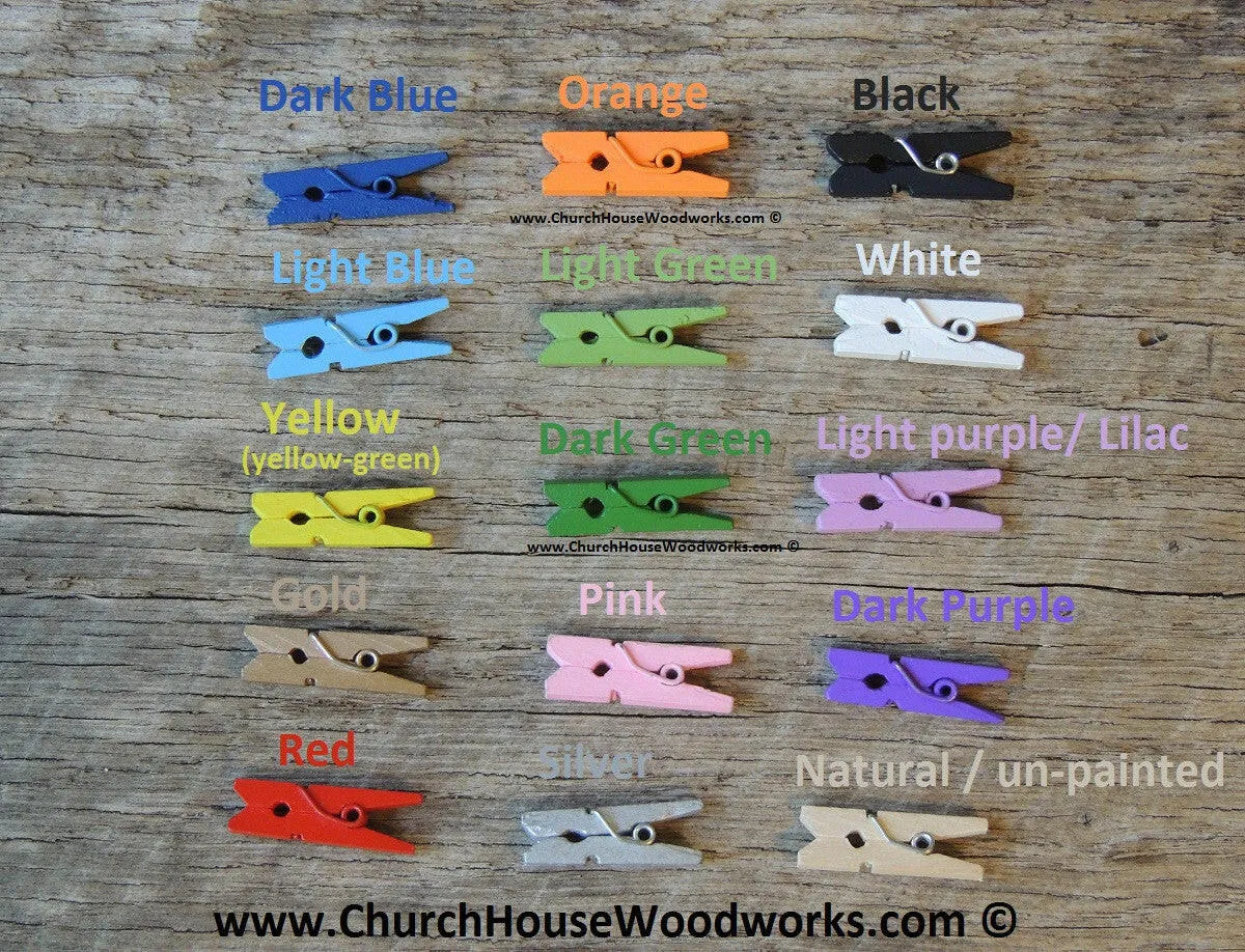 Pack of 100 Mini White Clothespins