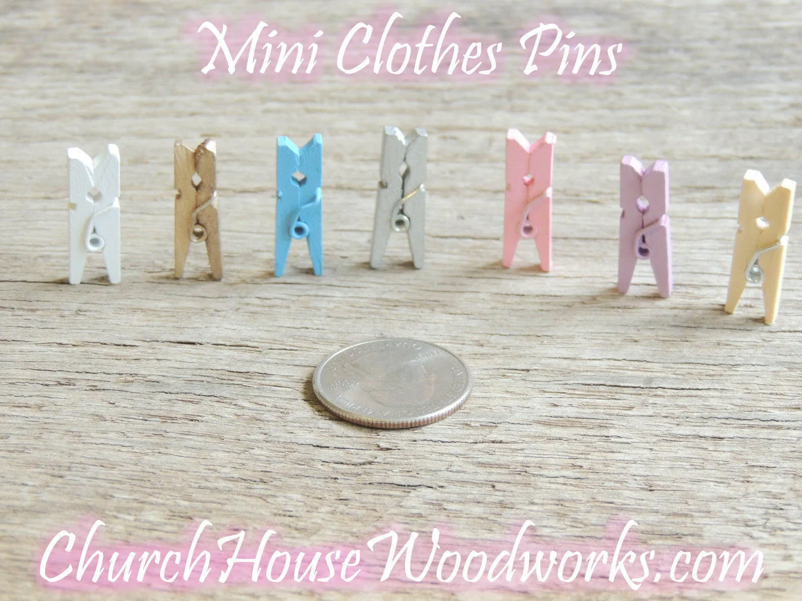 Pack of 100 Mini White Clothespins