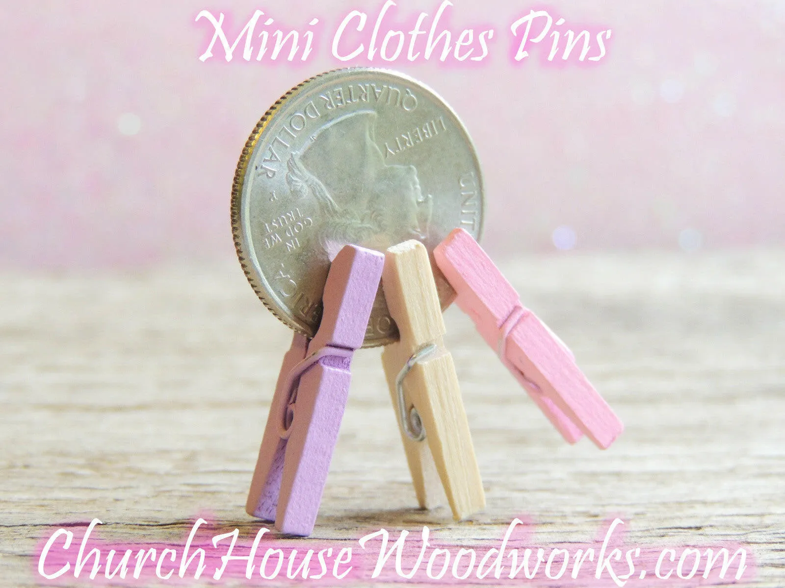 Pack of 100 Mini White Clothespins