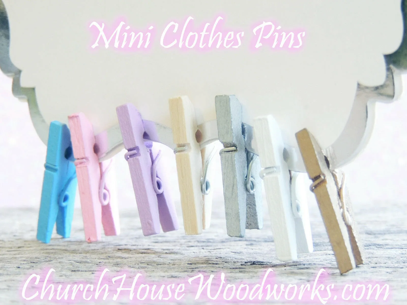 Pack of 100 Mini White Clothespins