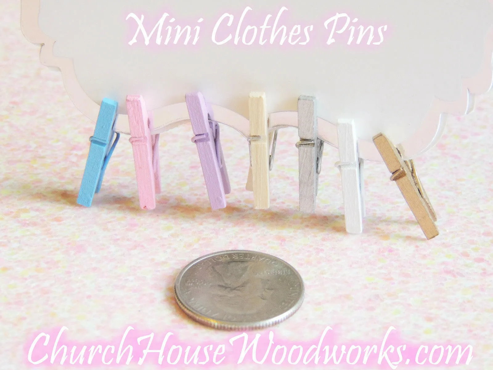 Pack of 100 Mini White Clothespins