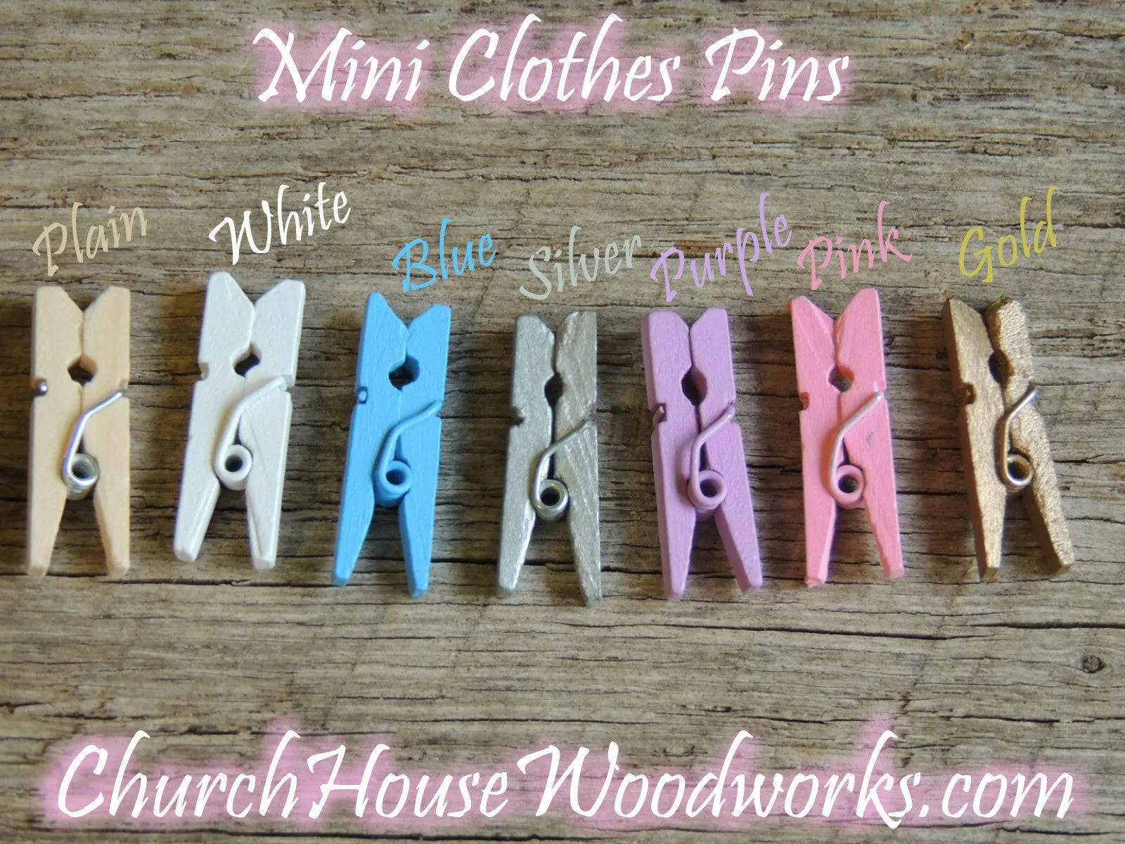Pack of 100 Mini White Clothespins
