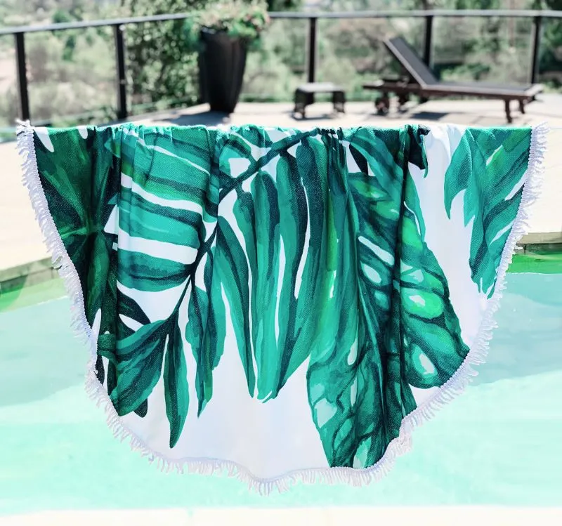 Palm Leaf Round Towel
