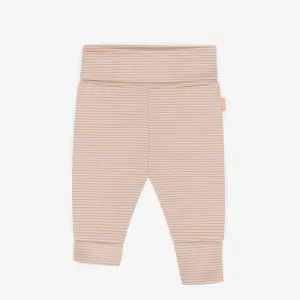 Pantalon évolutif orange rayé en jersey extensible, bébé || Orange and purple striped evolutive pants in stretch jersey, baby